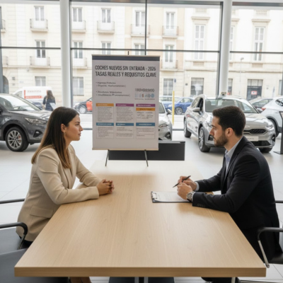 Guía 2026 sobre coches nuevos financiados sin entrada en España: tasas reales por entidad, requisitos y más detalles importantes.