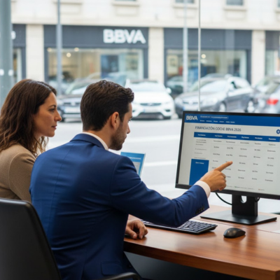 Conoce la financiacion coche BBVA en 2026: tipos de préstamos personales aplicados a la compra de coche, TAE orientativas y más detalles.