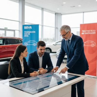 Comparamos la financiacion coche BBVA vs Santander en 2026, analizando TAE, cuotas, plazos, requisitos y más detalles.